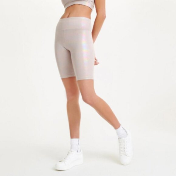 DKNY Women's Iridescent Design High Waist Biker Short - Picture 1 of 11